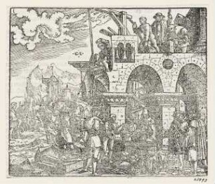 Bau des Tempel Salomo, aus: Martin Luther, "Biblia: Das ist: Die gantze heilige Schrifft: Deudsch", Wittenberg 1561, S. 261 verso