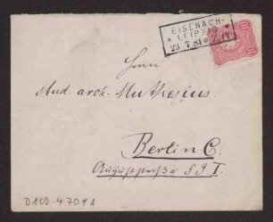 Schreiben an Hermann Muthesius (Brief)