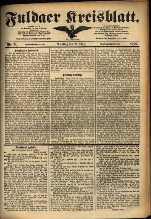 Ausgabe vom Dienstag, den 28. März 1905.