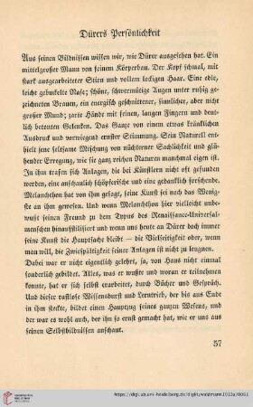 Dürers Persönlichkeit