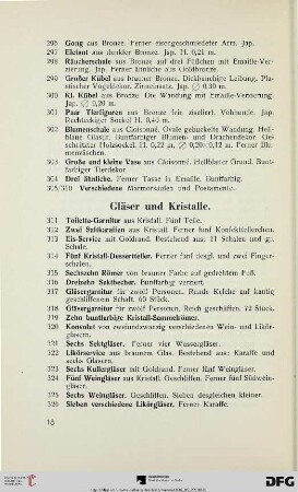 Gläser und Kristalle (Nr. 311-364)