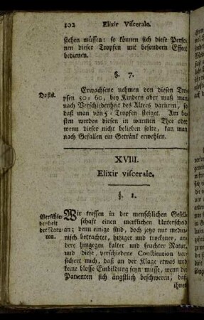 XVIII. Elixir viscerale.