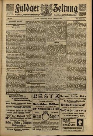 Zweite Ausgabe vom Donnerstag, den 23. Dezember 1909.