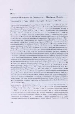 D 34. Antonius Mincuccius de Pratovetere, Baldus de Ubaldis