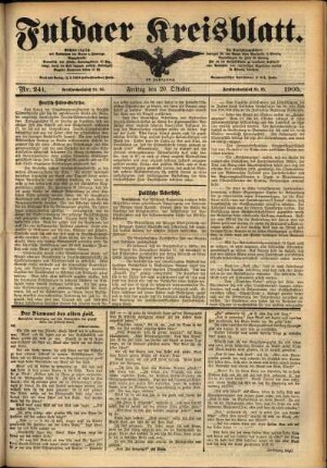 Ausgabe vom Freitag, den 20. Oktober 1905.