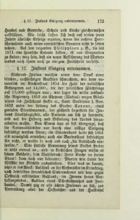 § 12. Italiens Einigung unternommen