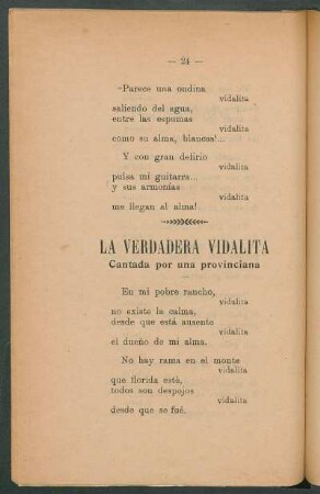 La verdadera vidalita cantada por una provinciana