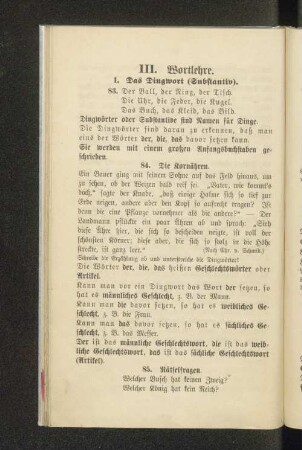 III. Wortlehre.