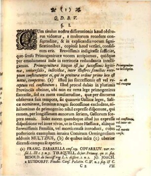 Diss. ... de emolumentis territoriorum imprimis Germaniae, ex iure primogeniturae descendentibus