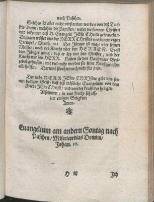 Euangelium am andern Sontag nach Paschen/ Misericordias Domini/ Johan. 10.