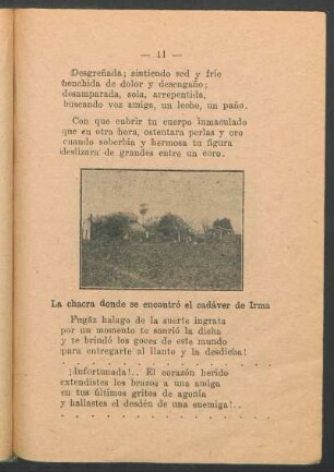 La chacra donde se encontró el cadaver de Irma