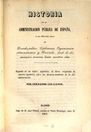 Historia de la administracion pública de España