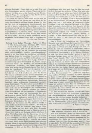 27-28 [Rezension] Seeberg, Erich, Luthers Theologie