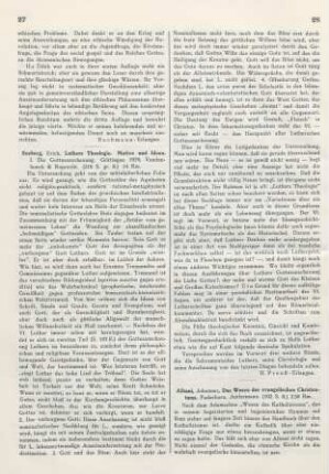 27-28 [Rezension] Seeberg, Erich, Luthers Theologie