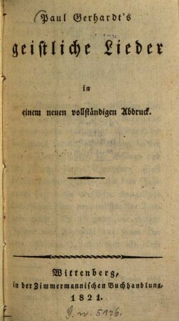 Paul Gerhardt's geistliche Lieder