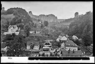 Sächsische Schweiz, Kurort Rathen an der Elbe und die Rathener Felsen