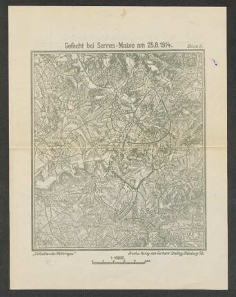 Skizze 2. Gefecht bei Serres-Maixe am 25. 8. 1914.
