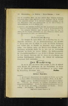 Zur Beachtung