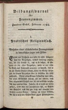 Zweites Stück, Februar 1788
