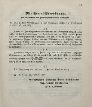 8. Ministerial-Verordnung, betreffend das Verbrennen des Zentrifugenschlammes