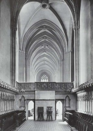 Meißen, Dom, Blick vom Hochchor auf Lettner und Langhaus