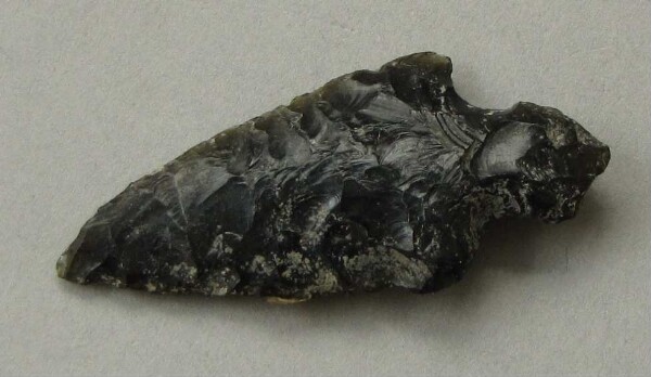 Arrowhead made from obsidian