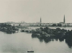 Hamburg, Lombardsbrücke und Alsterdamm
