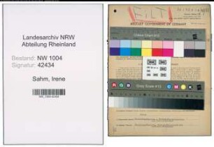Entnazifizierung Irene Sahm , geb. 22.09.1914 ()
