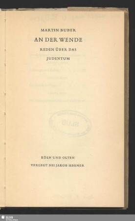 An der Wende : Reden über das Judentum