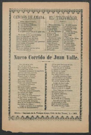 Nuevo corrido de Juan Valle.