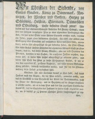 Wir Christian der Siebende, ...