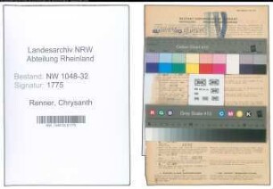 Entnazifizierung Chrysanth Renner , geb. 23.05.1902 (Beamter)