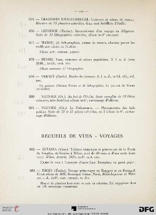 Recueils de vues – voyages (Nr. 882-900)