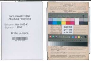 Entnazifizierung Johanna Kralle , geb. 28.04.1915 ()