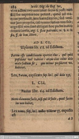 L.CLI. Paulus libr. 64. ad Edictum