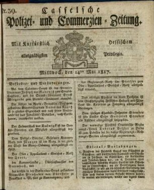 Nr. 39, Mittwoch, den 14ten Mai 1817