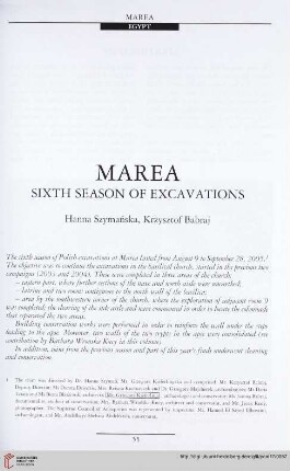 17: Marea : sixth season of excavations