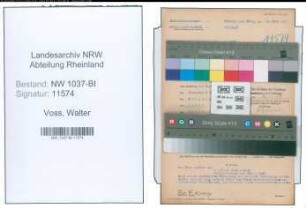 Entnazifizierung Walter Voss , geb. 05.02.1899 (Direktor)