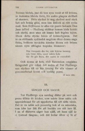 III. Sånger Och Sagor.