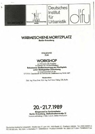Einladung und Angebot: Workshop Wärmeschiene Moritzplatz