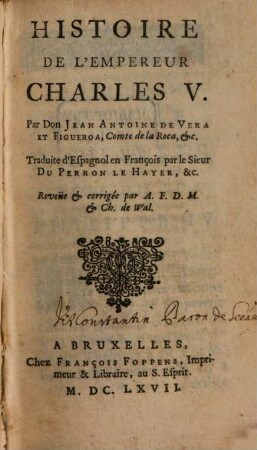 Histoire de l'Empereur Charles V.