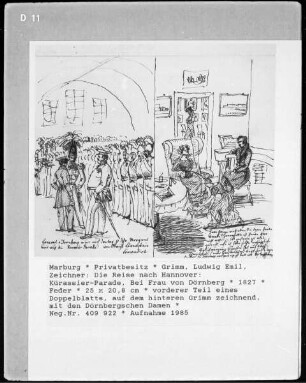 Die Reise nach Hannover: "Kürassier-Parade" (links) und "Bei Frau von Dörnberg" (rechts)