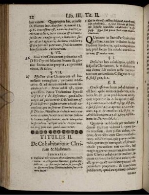 Titulus II. De Cohabitatione Cleri[co]rum & Mulierum