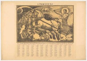 Plakat: Kalender der Klimsch's Druckerei J. Maubach & Co. GmbH in Frankfurt/Main für das Jahr 1910