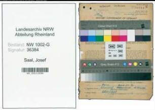 Entnazifizierung Josef Saal, geb. 30.08.1903 (Schriftleiter)