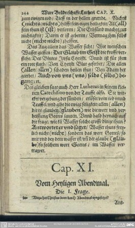 Cap. XI. Vom Heyligen Abendmal