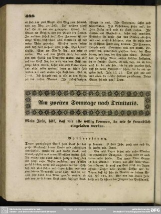 Am zweiten Sonntage nach Trinitatis