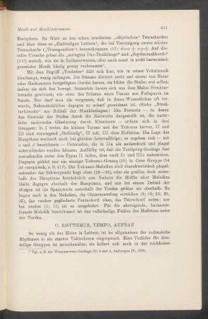 C. Rhythmus, Tempo, Aufbau
