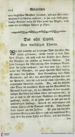 Das achte Kapitel: Von vierfueßigen Thieren