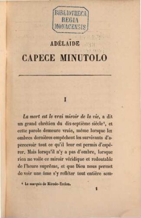 Adélaïde Capece Minutolo : Par Mme Augustus Craven
